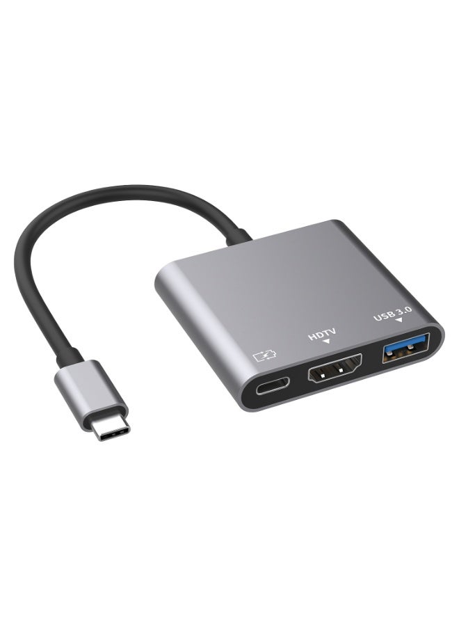 ProOne PHU552 3-in-1 USB-C to HDMI Adapter 4K@30Hz – USB-C Hub with HDMI, USB 3.0 & 85W PD Charging - Image 1